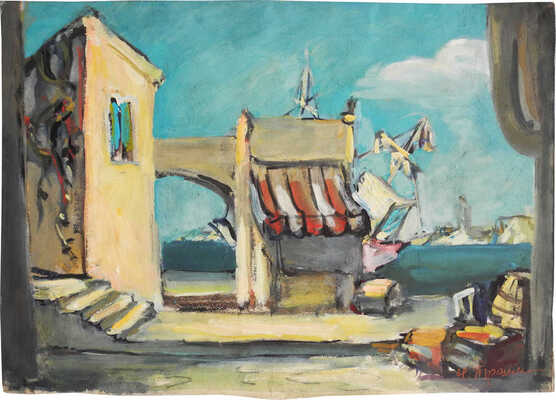 Трошин Николай Степанович. Город у моря. Эскиз декорации к опере «Мадам Баттерфляй» 